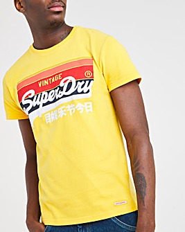Superdry Vintage Label Short Sleeve Cali Stripe Logo T-Shirt