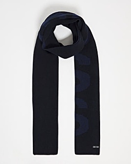 BOSS Navy Logo Knitted Scarf
