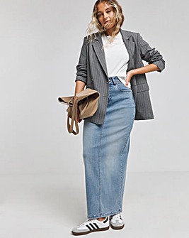 Light Wash Magisculpt Denim Maxi Skirt