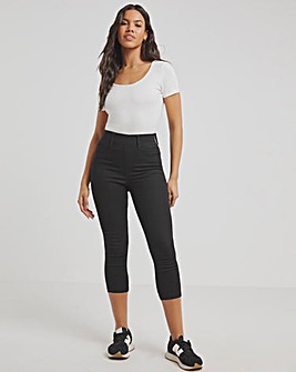 Black Stretch Sequin Pull On Skinny Trousers