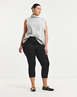 Black Pull On Skinny Crop Jegging