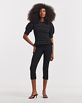 Simply Be Black Pull On Capri Jegging