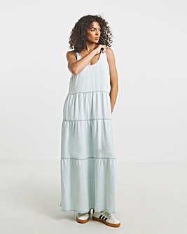 Simply Be Lightweight Denim Light Wash Smock Maxi Dress