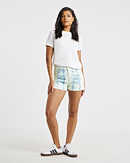 Bleach Wash Tie Dye Mom Short