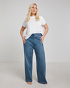 Mid Blue Stretch Wide Leg Weekender Jeggings