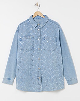 Simply Be X Twisted Wunder Diamante Shacket Co-ord