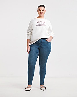 Mid Wash Cosy Finish Skinny Jeans