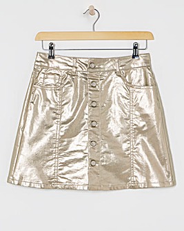 Simply Be X Twisted Wunder Gold Denim Mini Skirt