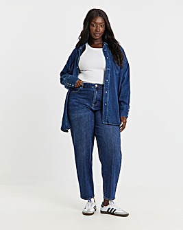 Mid Wash Smart Tapered Barrel Jean
