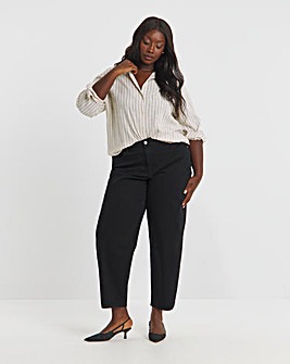 Washed Black Smart Tapered Barrel Jean
