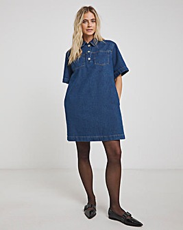 Indigo Boxy Short Dress