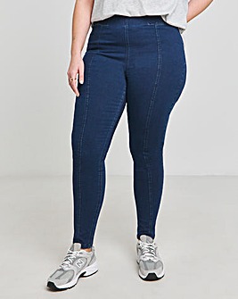 Indigo Stretch Seamed Skinny Jeggings