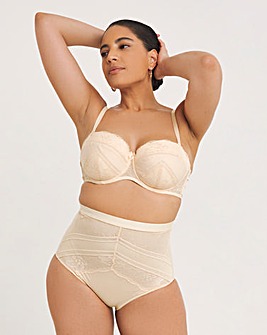 MAGISCULPT Firm Tummy Control Lace And Mesh Waist Nipper Brief - Blush