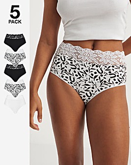 5PK Lace Top Full Fit Briefs