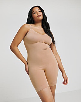 MAGISCULPT Medium Control Seamfree Mid Thigh Bodysuit - Almond