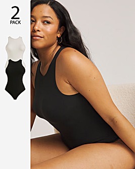 MAGISCULPT Light Control 2 Pack Smoothing Racer Vest Bodysuits