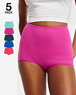 Pretty Secrets 5 Pack Cotton Comfort Short Knickers - Cerise Multi