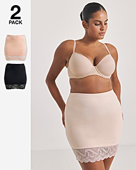 MAGISCULPT Firm Control (2 Pack) Shape And Sculpt Half Slips Black/Blush