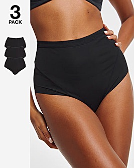 MAGISCULPT Light Control 3 Pack Tummy Shaper Knickers - Black