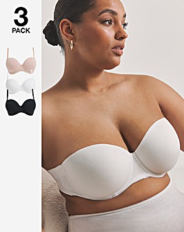 Pretty Secrets (3 Pack) Cotton Multiway Bras (B-F) Black/White/Blush