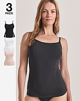 Pretty Secrets (3 Pack) Cotton Vests Black/White/Blush