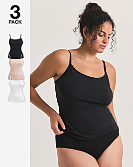 Pretty Secrets (3 Pack) Cotton Vests Black/White/Blush