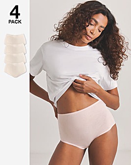 Pretty Secrets 4 Pack Blush Cotton Full Brief Knickers