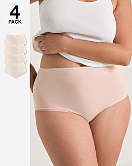 Pretty Secrets 4 Pack Blush Cotton Full Brief Knickers
