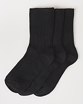 3 Pair Pack Soft Light Thermal Socks - Black