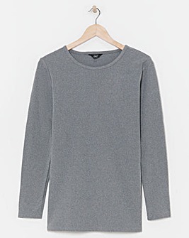 Pretty Secrets Thermal Brushed Fleece Long Sleeve Top - Grey