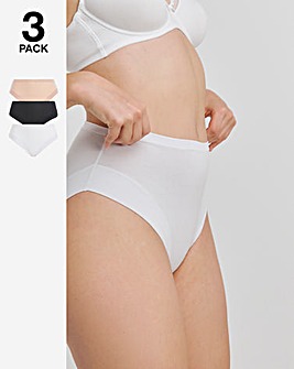 Pretty Secrets 3 Pack Full Fit Modal Knickers - Black/White/Almond