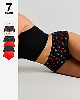 Pretty Secrets 7 Pack Cotton Full Fit Brief Knickers