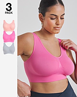 Pretty Secrets (3 Pack) Plain Comfort Tops Pink/Grey