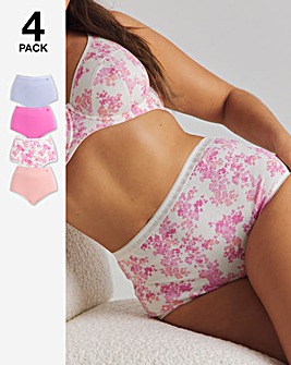 Slimma 4 Pack Full Brief Knickers Pastel Floral