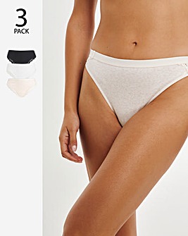 Pretty Secrets 3 Pack Harper Lace Rib Midi Brazilian Knickers