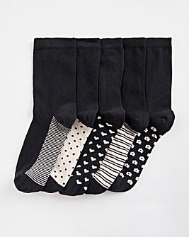 5 Pair Pack Ankle Socks Wide Fit