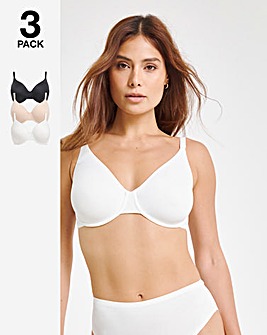 Pretty Secrets 3 Pack New Claire Micro Moulded Full Cup Wired Bras B-E