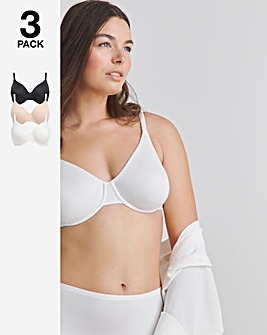 Pretty Secrets 3 Pack New Claire Micro Moulded Full Cup Wired Bras B-E