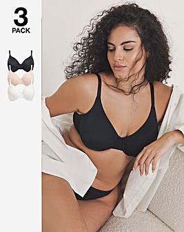 Pretty Secrets (3 Pack) New Claire Micro Moulded Full Cup Wired Bras (B-E)
