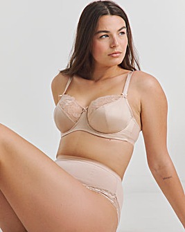 Pretty Secrets Ivy Lace Balcony Wired Basic Bra B-F Almond