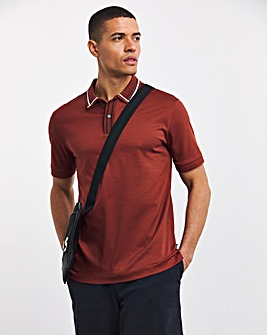 BOSS Contrast Knitted Collar Polo Shirt