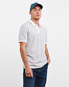 BOSS Textured White Polo Shirt