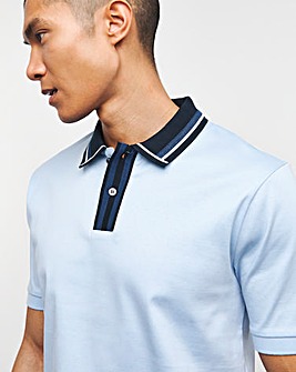 BOSS Contrast Knitted Collar Polo Shirt