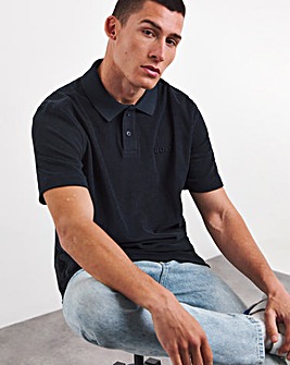 BOSS Navy Terry Polo Shirt