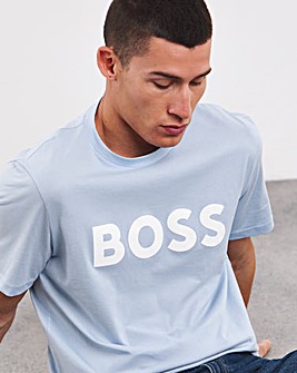 BOSS Crew Neck Logo Blue T-shirt