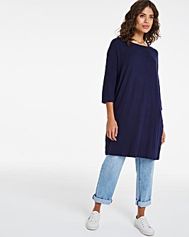 Navy Soft Touch Side Pocket Tunic