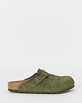 Birkenstock Classic Suede Boston Clogs - Thyme