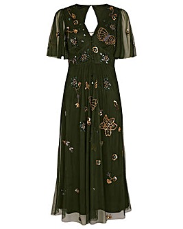 Monsoon Kylie Embroidered Midi Tea Dress
