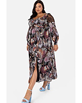 Lovedrobe Luxe Abstract Print Midi Dress