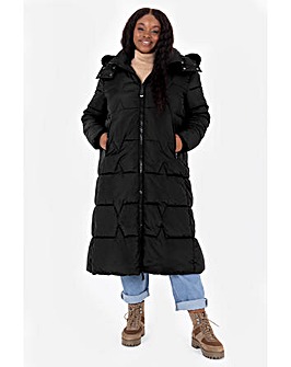 Lovedrobe Padded Black Hooded Coat